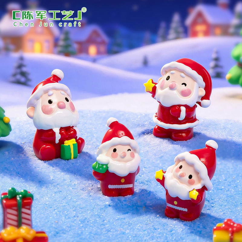 Miniature landscape cute little star Santa Claus figurine, snow scene DIY decoration accessories, small ornaments Miniature landscape cute little star Santa Claus figurine, snow scene DIY decoration accessories, small ornaments