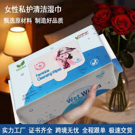 80片女性护理湿巾抑菌成人私处洁阴房事后清洁湿巾一次性卫生湿巾
