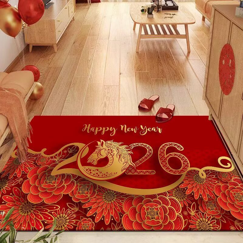 2026卡通马年入户门垫喜庆新年脚垫子纳福新居乔迁之喜地毯|undefined