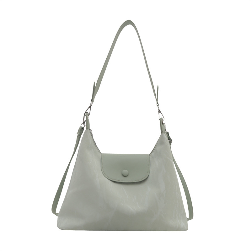 Cuero suave de gran capacidad coreana pequeña bolsa de hombro fresca para mujeres 2024 verano nuevo bolso verde de menta de alto valor