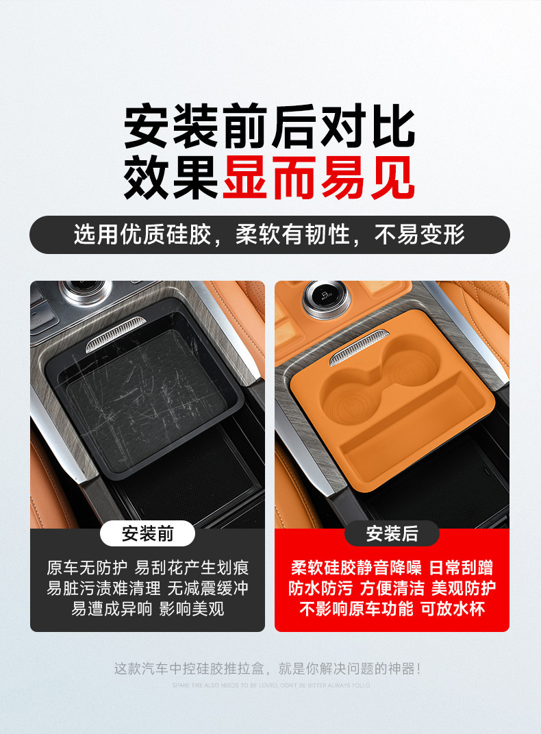 22-25 Tank 500hi4z/t armrest box storage box sliding cover silicone pad interior cup mat shock-absorbing pad