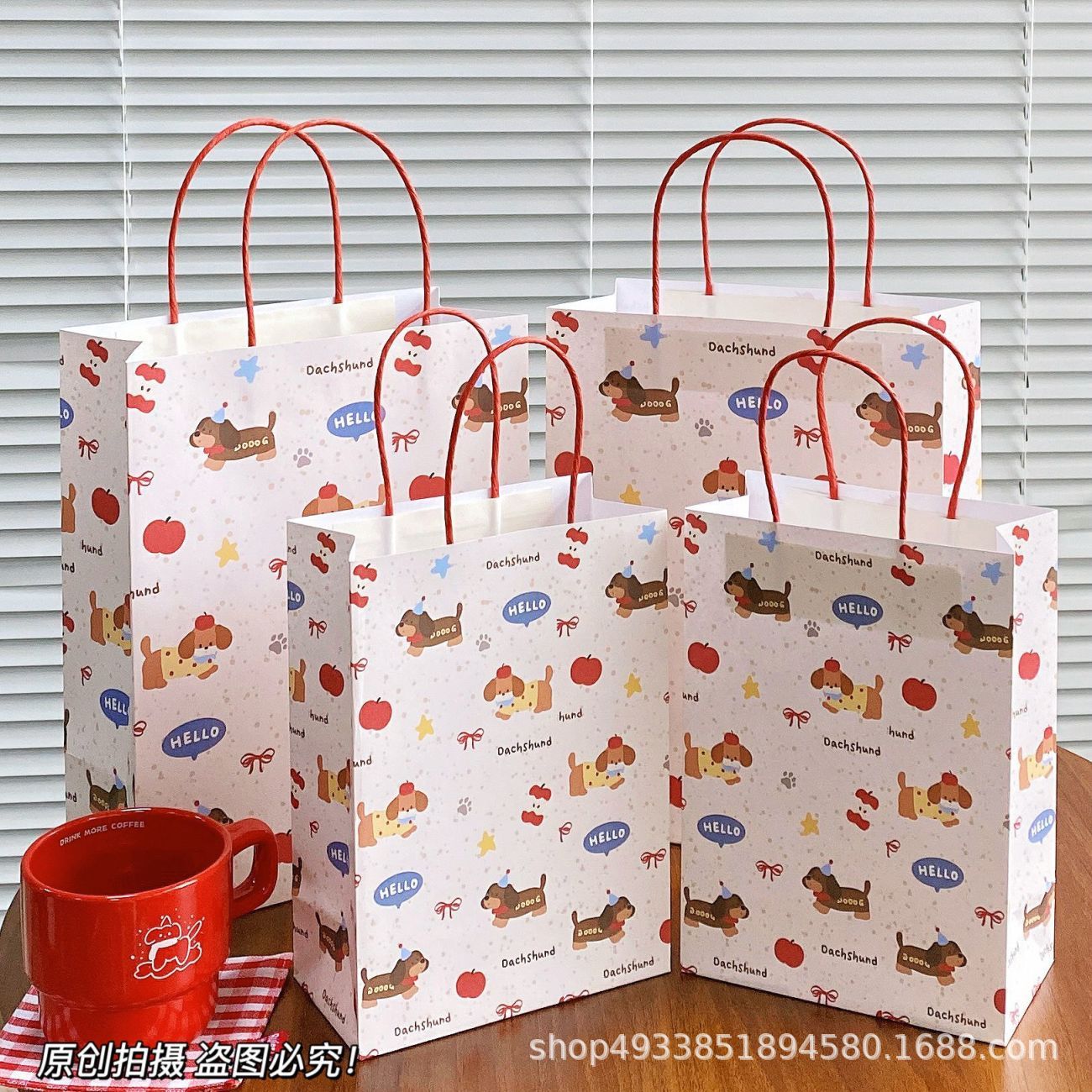 Original dinosaurio cachorro bolsa de regalo de alto valor facial inswind exquisito engrosado bolsa de embalaje durable regalo barato
