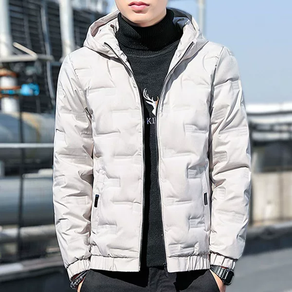 2026 New Fashionable Simple Casual Cotton Jacket for Men, Popular Autumn and Winter Hooded Casual Windproof Cotton Coat for Male Students
