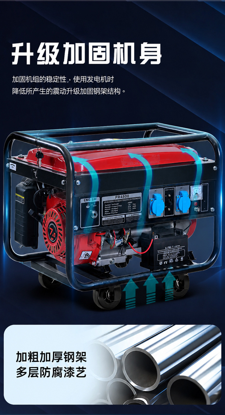 Small Power Open-Frame 9Kw Gasoline Generator Set, Factory Direct Supply, Open-Frame Gasoline Generator, Supports Export