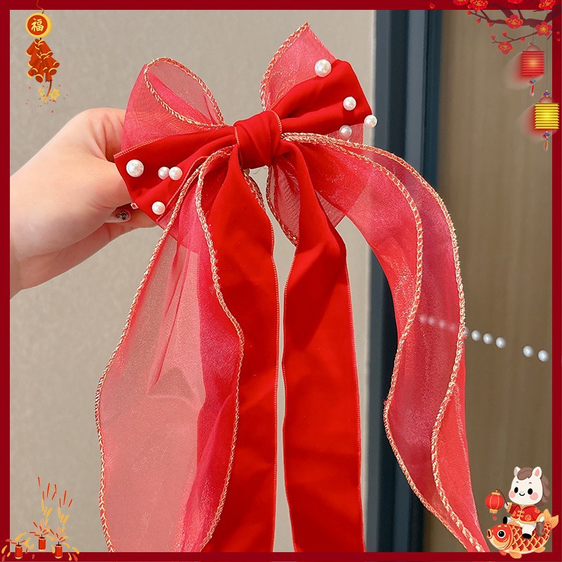 Horquilla Infantil con Borlas Chinas Hecha a Mano para Año Nuevo y Hanfu