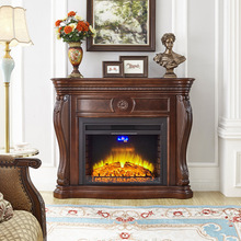 美式复古实木木质装饰电壁炉欧式客厅仿真火焰壁炉取暖器壁炉柜