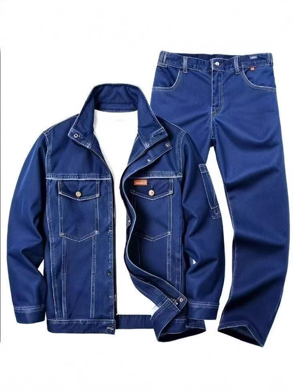 加厚牛仔劳保服工作服男秋冬套装长袖耐磨耐脏防烫焊工电工服定制|undefined