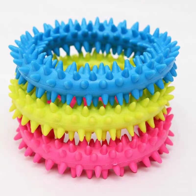 Amazon TPR perro juguete de goma anillo de espina resistente a los mordiscos juguete de peluche Golden Retriever molar suministros para mascotas