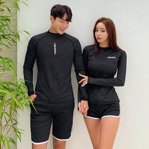 Sun protection quick-drying wetsuit  new split long-sleeved shorts snorkeling wetsuit couple swimsuit female surfing suit