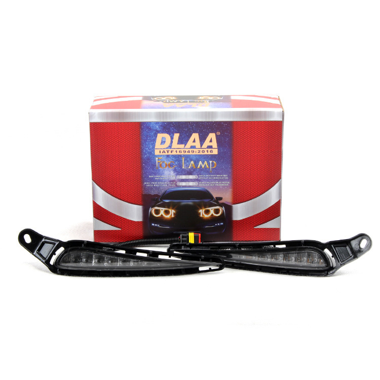 Aplicable a Toyota 16 / 17 / 18 Vitz LED conjunto de luz de niebla delantera de dos colores Vitz LED luz diurna luz de barra delantera
