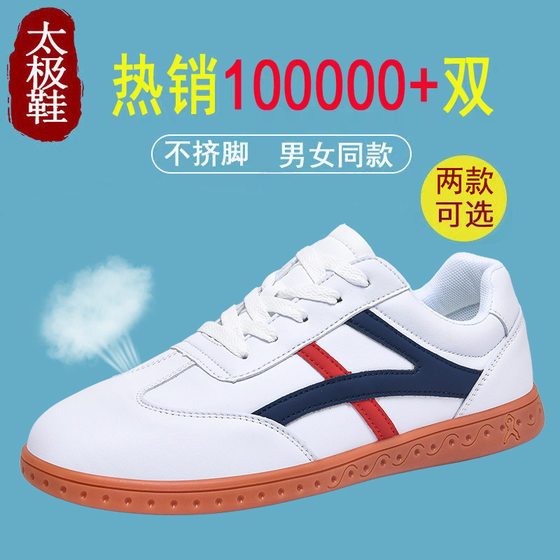 Factory Direct Tai Chi Shoes Men's Summer Baduanjin Practice Shoes Women's Genuine Leather Ox-tendon-soled Tai Chi Shoes Martial Arts Shoes