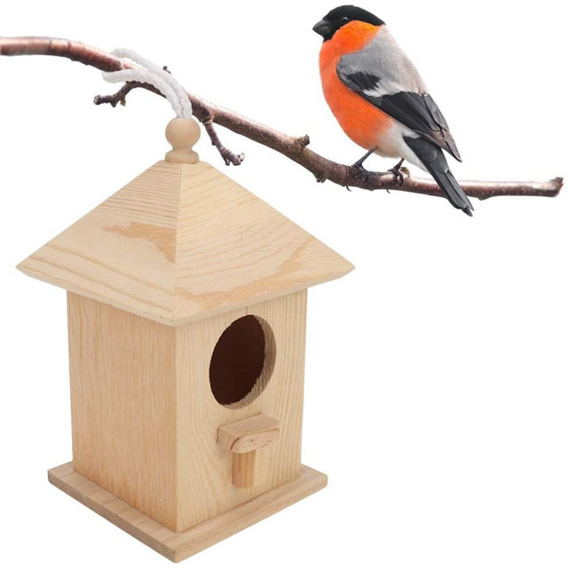 Madera al aire libre pájaro nido creativo pájaro alimentador pájaro casa Nido de Pájaro jaula cría caja Loro Casa decoración personalizada colgante