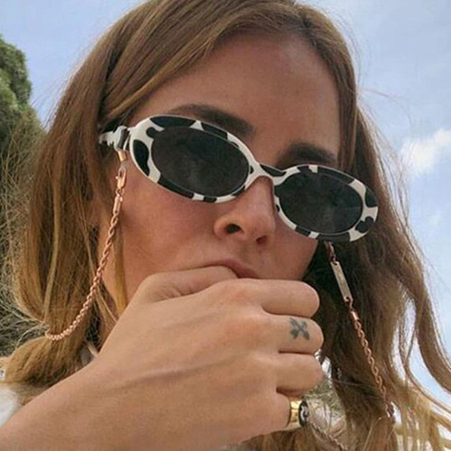 Same Style Striped Zebra Oval Sunglasses, Personalized Women's Sunglasses