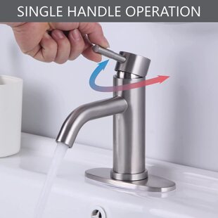 304 матовый кран для тазового крана горячей и холодной воды на платформе