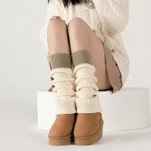 Color-Blocked Socks for Women in Autumn and Winter, Pile Socks with Snow Boots, White Leg Covers, Y2K Sexy Sweet and Cool Horn Calf Socks