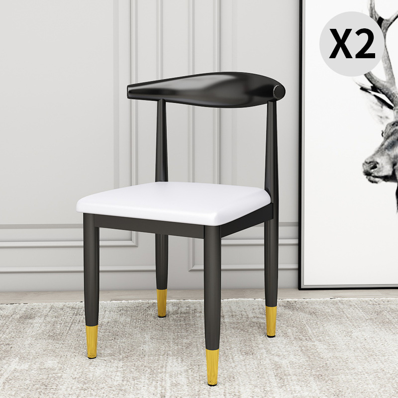 Mesa de comedor silla de lujo ligera silla de cuerno casera respaldo escritorio para aprender maquillaje simple silla de negociación especial de restaurante moderno