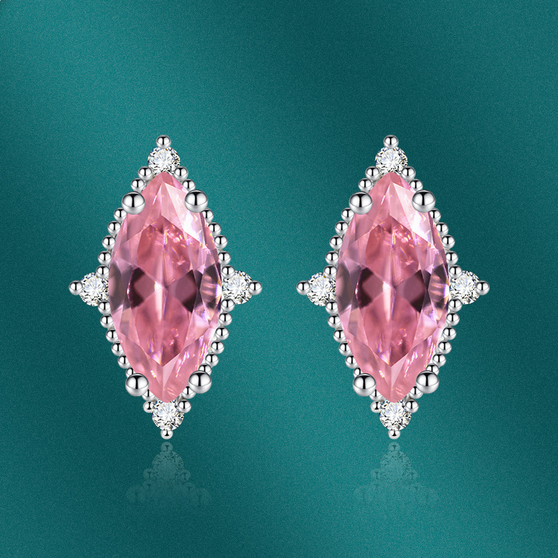 Fashion Simple Inlaid Diamond Geometric Copper Earrings