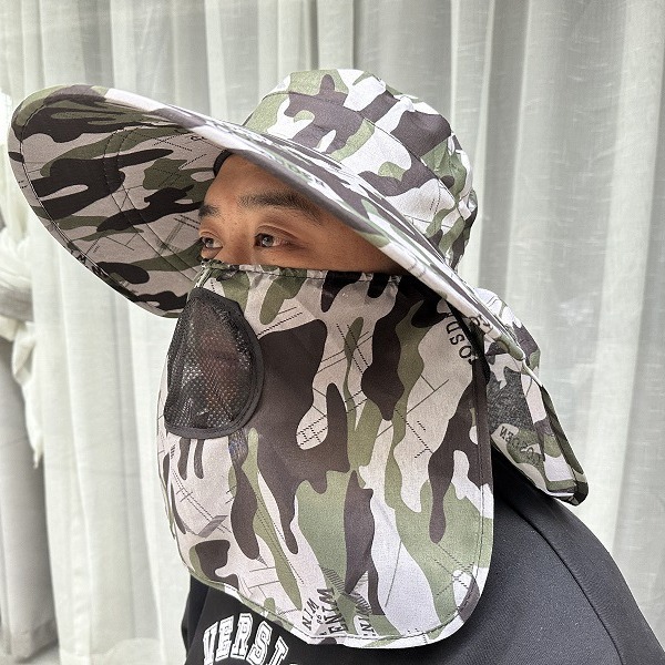 Sombrero de protección solar para hombre, sombrero de verano, sombrero para el sol, máscara de trabajo, sombrero fresco, protección UV, sombrero para ciclismo y pesca, transpirable.