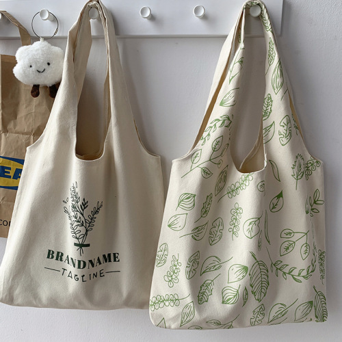 Copyrighted Japanese and Korean style canvas bag women's summer vest single shoulder large capacity portable student tutoring bag bag