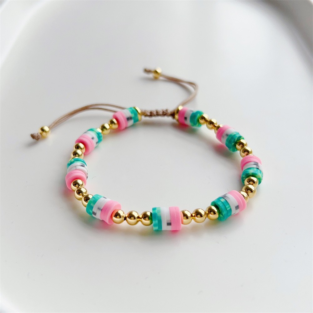 15g Weight Vacation Geometric Alloy Pearl Soft Clay Women's Bracelets