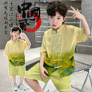 汉服男童夏装套装2025新款男孩新中式帅气古装小少爷儿童夏天唐装