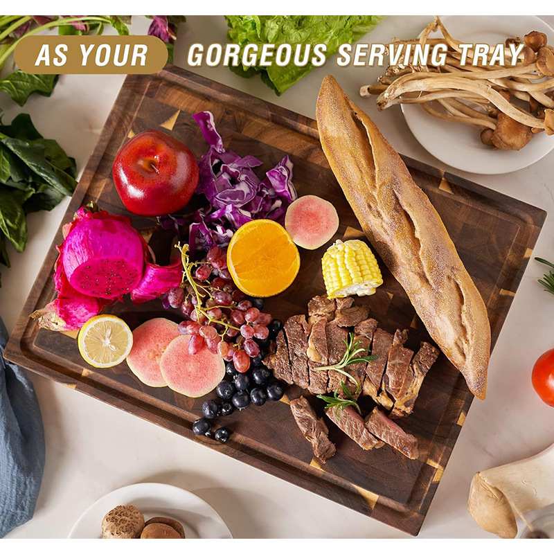 Tablero de cortar de madera maciza transfronterizo, tablero de ajedrez de madera de Xiangsi, tablero de cortar, tablero de cortar doméstico, tablero de cortar a cuadros geométricos, yunque de empalme de madera