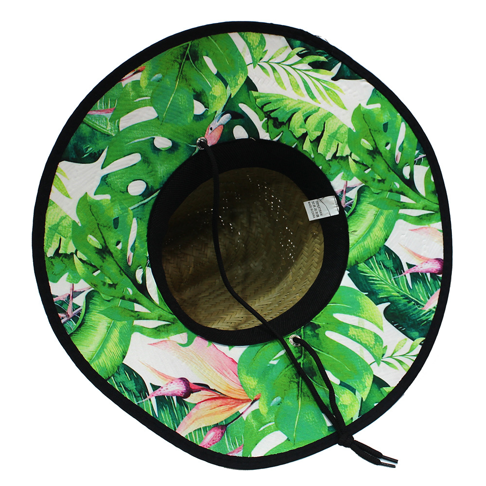 Sombrero de paja para hombre estilo playa, diseño salvavidas, moda verano 2024