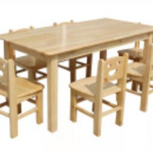 Solid wood table and chair