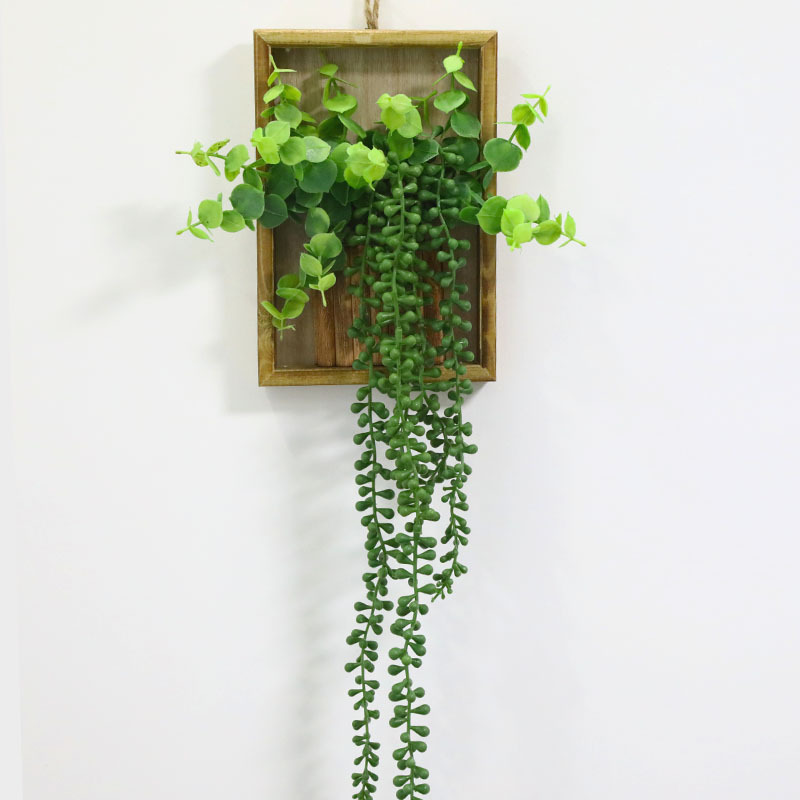 Año Nuevo cuadrado de madera colgante de pared sala de estar colgantes de pared decoración del hogar floral cuttings bayas rojas granada rica