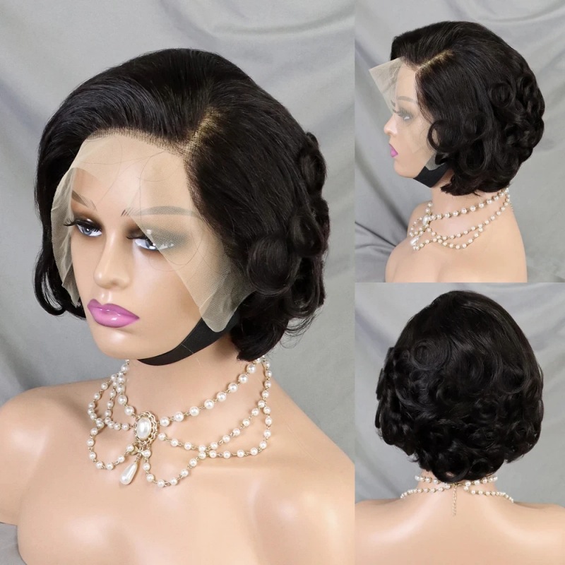 250g Weight Full Head Wigs Wig & Hair Extension Type Wigs Wig Accessories Short Curly Hair Wig Hairstyle Real Hair Hair Material Casual, Street Occasion Women's Gender Simple Style Style Women's Simple Style Casual Street Real Hair Short Curly Hair Wigs 4
