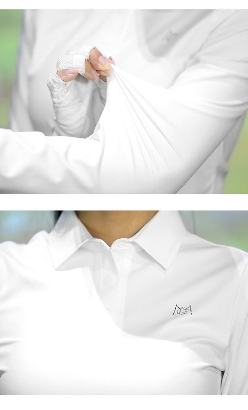 Áo thun dài tay golf nữ đàn hồi cao thoải mái — YF739 [vừa vặn liền mạch/thoải mái đàn hồi cao] áo màu đen, YF739 [vừa vặn liền mạch/thoải mái đàn hồi cao] áo màu trắng, YF739 [vừa vặn liền mạch/thoải mái đàn hồi cao] áo màu xanh nhạt chi tiết 16