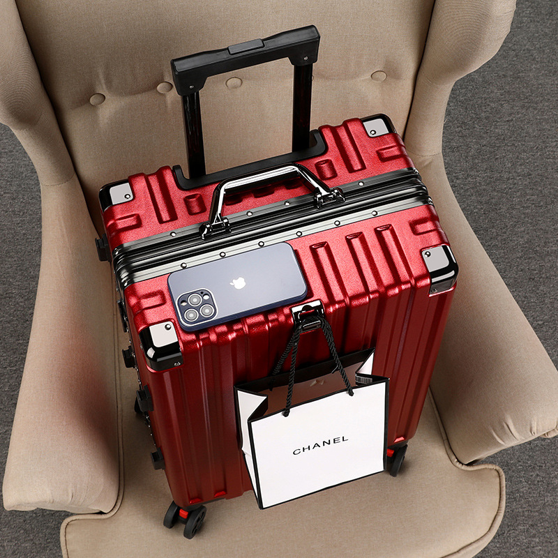 Maleta para mujer 2023 nueva rueda universal silenciosa, resistente y duradera, marco de aluminio de gran capacidad, maleta trolley con contraseña para hombre, maleta de cuero