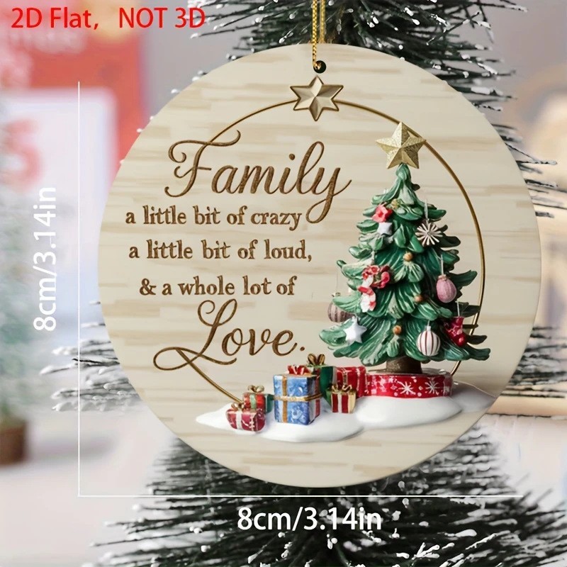 Transfronterizo Amazon nuevo colgante plano acrílico redondo de Navidad creativo de decoración de árbol de Navidad colgante de coche image 3