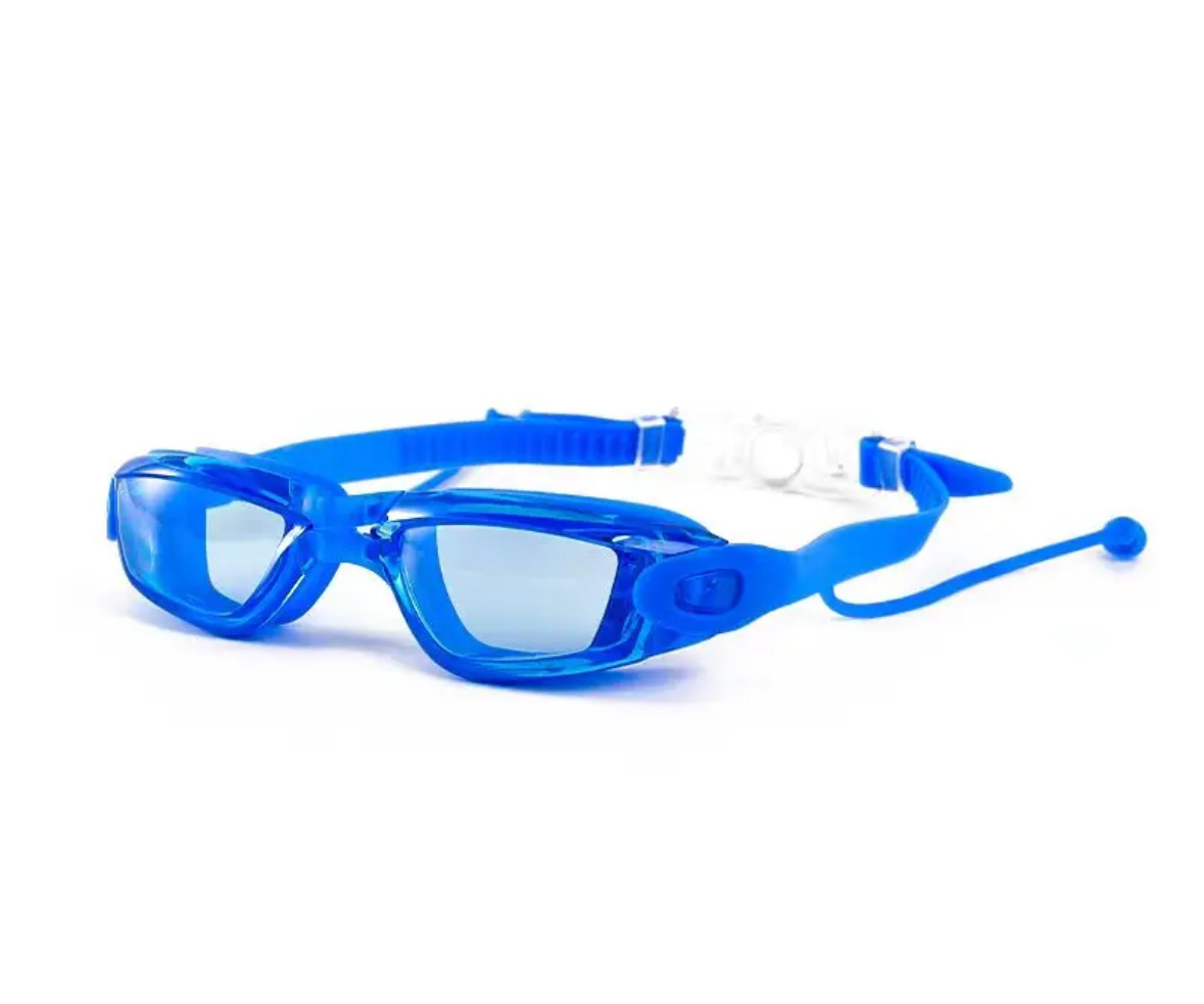 7000 블루 플랫 라이트 김서림 방지 성인용 수영 고글 + 고급 거울 상자