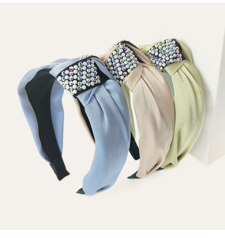 Korea's Fashion New Satin Knotted Color Diamond Headband display picture 8