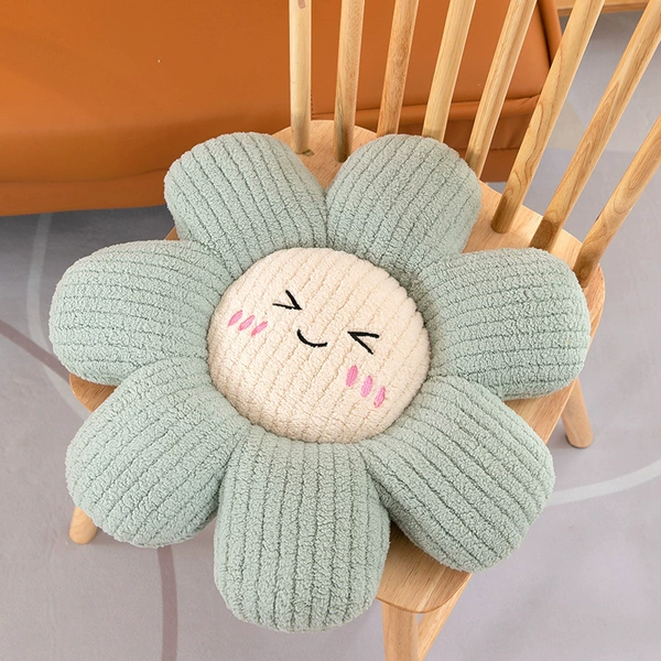 Cyan flower cushion-squinting style