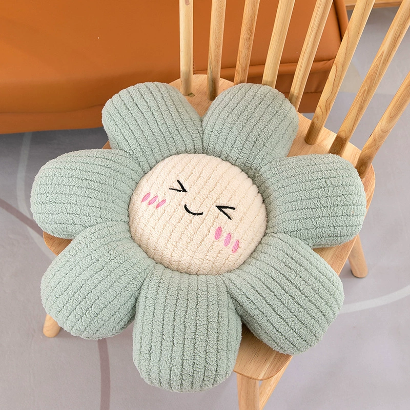 Plush pillow solar-powered, sofa, flowered, sunflower, tatami