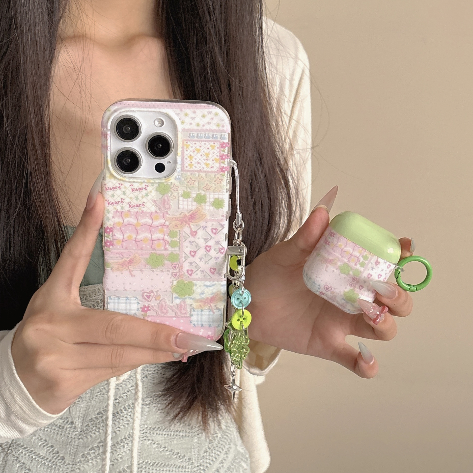 Summer girl empalme flor mariposa para Apple 16ProMax funda para teléfono móvil 15/14 colgante 15Pro femenino 13