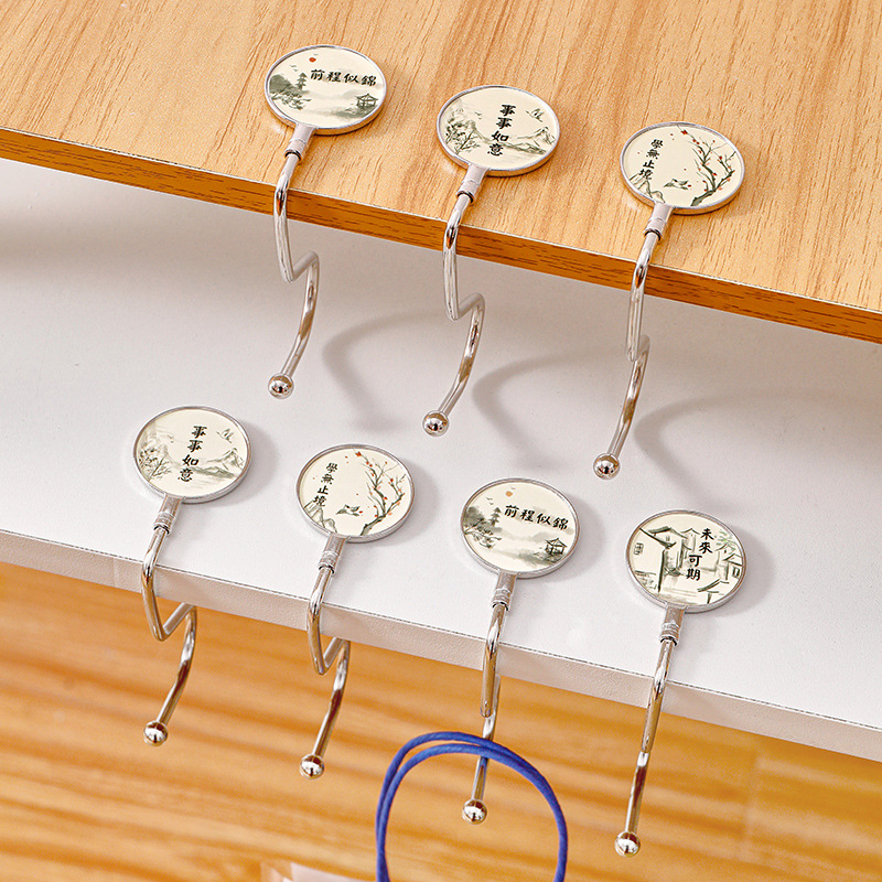 Texto antiguo creativo escritorio antiadherente gancho estudiante portátil soporte de carga portátil escritorio mochila gancho