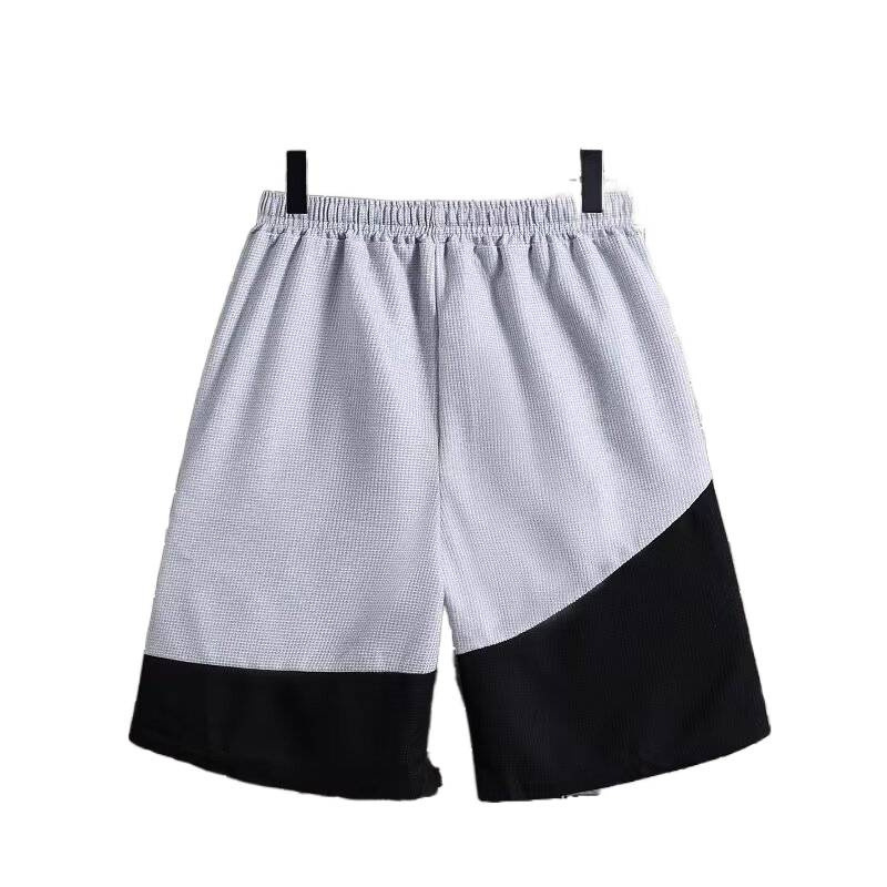 Dünne, lässige Sporthose für Herren, schweißabsorbierend, atmungsaktiv, Übergröße, locker, trendig, Fünf-Punkt-Schnitt_voghion.com