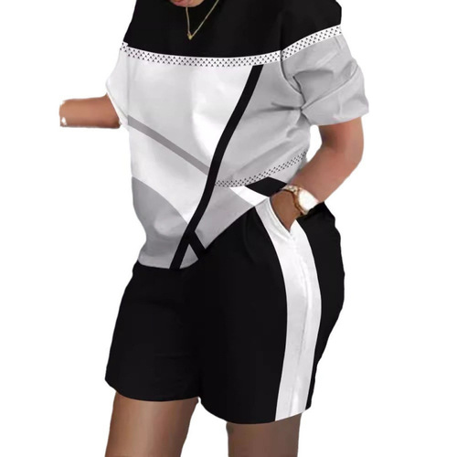 New peripheral 3D digital color printing women's suit sports clothes