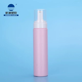 新潮塑胶护肤品包材 240ml按压式泡泡泵圆形塑料瓶 厂家直销定制