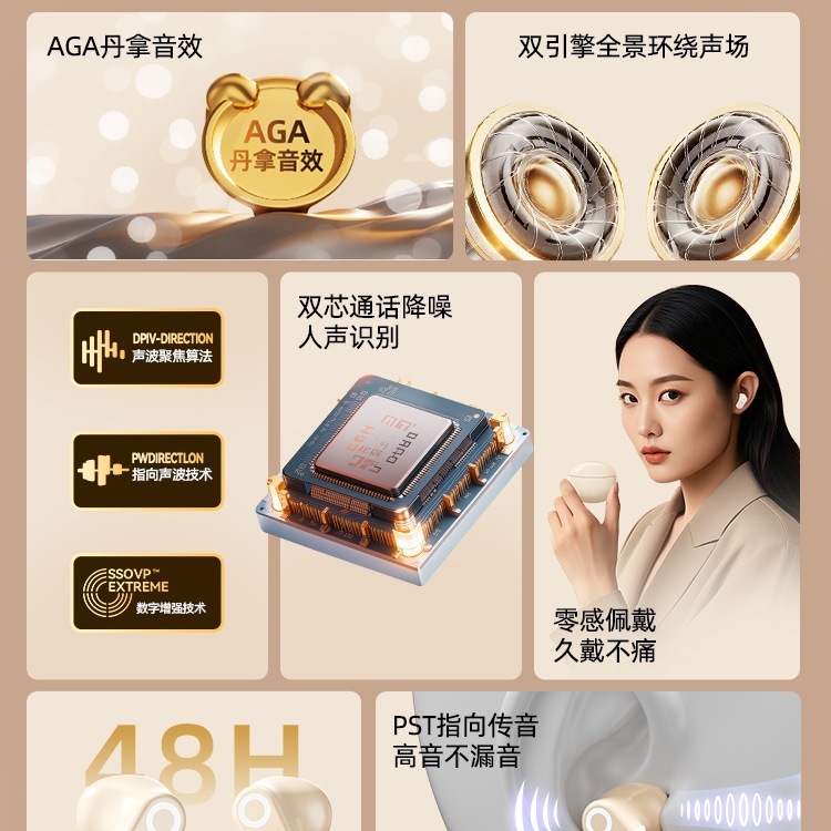 真无线蓝牙耳机入耳式长续航大电量电竞运动挂夹高音质2025年新款|undefined
