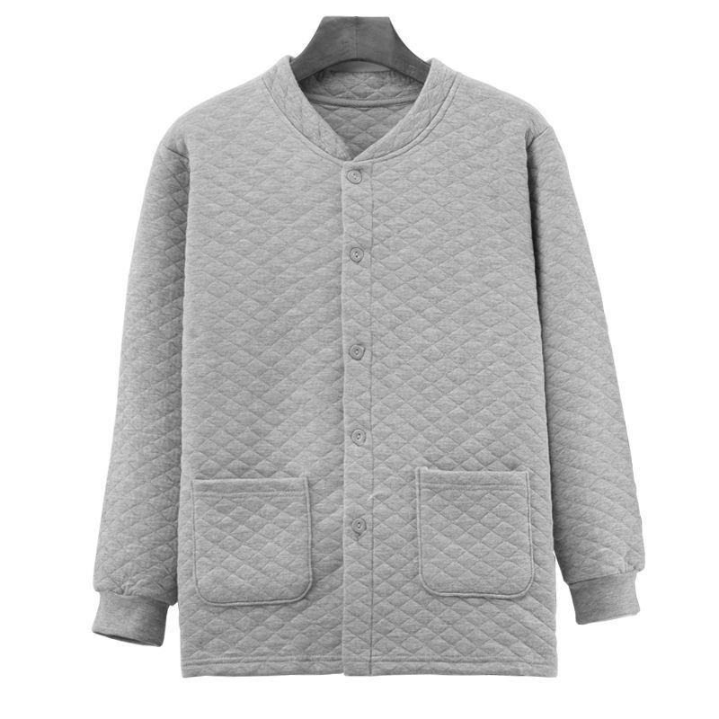 중년 및 노인 남성면 3 겹 누비 보온 속옷 두꺼운 노인 아버지의 카디건 정장 겨울