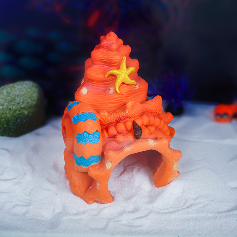 Pecera, decoración de acuario, cangrejo ermitaño, casa de refugio, casa de concha de resina, caja de jardinería, tanque, explosión de cangrejo