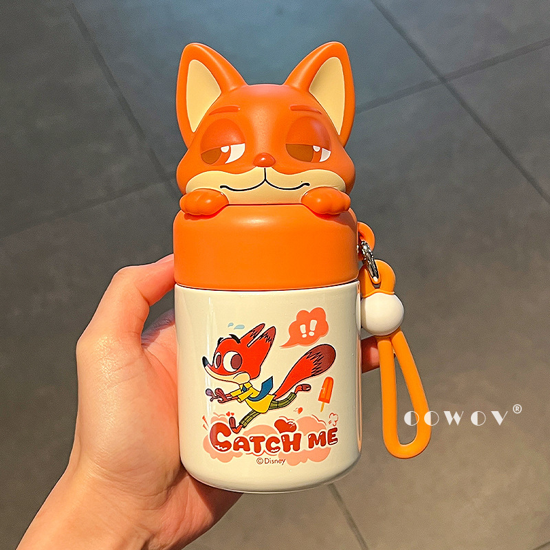 尼克朱迪迷你保温杯学生上学专用吸管水杯子外出便携史迪仔随手杯|undefined