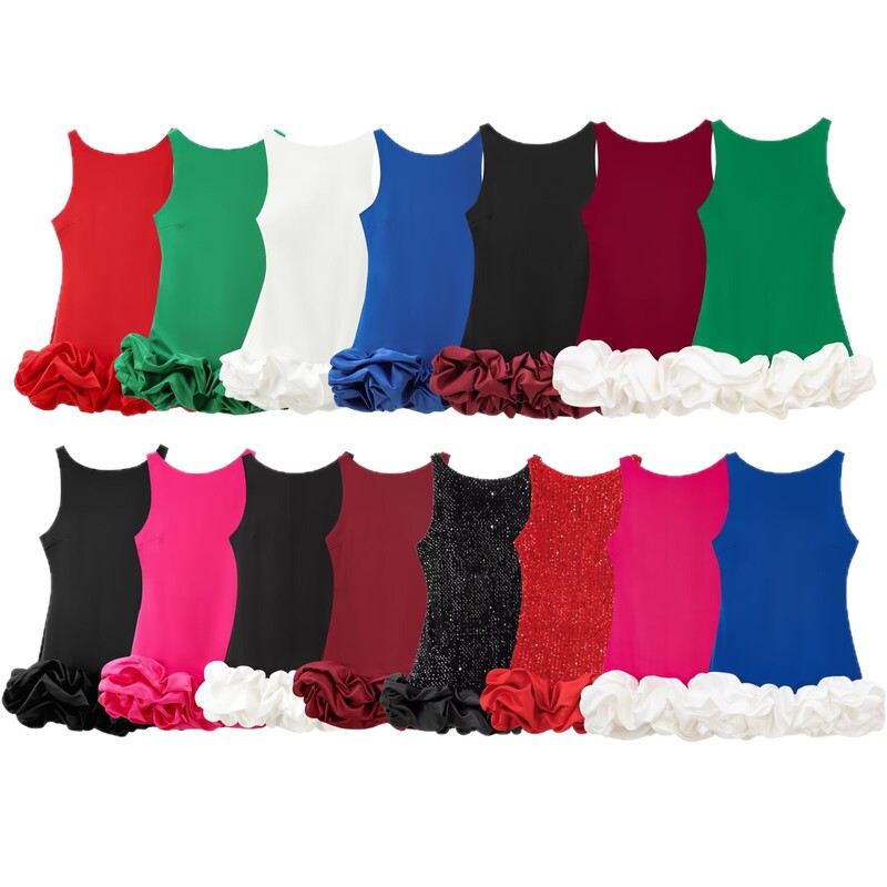 2024 New Autum Women's Clothing European and American Style Fashionable Sleeveless Suspender Short Dress 8453777