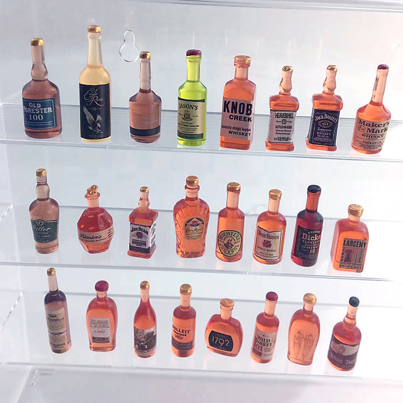 Resin Imitation Wine Bottle Mini Red Wine Bottle DIY Phone Case Cream Glue Keychain Pendant Jewelry Accessories