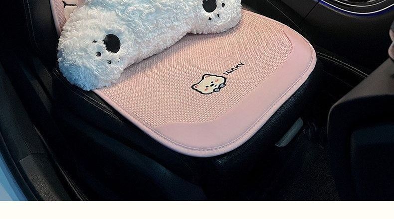 Interior 2026 Asian linen car seat cushion, suitable for all seasons, breathable, high-quality car seat pad, new cartoon cute design