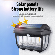 太阳能壁灯户外防水庭院别墅照明灯围墙灯复古房子灯钨丝灯墙壁灯